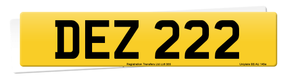 Registration number DEZ 222